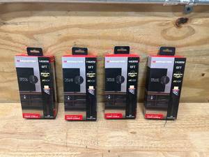lot 138 image: MONSTER Lot of 4- 6FT 4K Red LED Light HDMI Cables