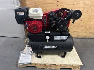 lot 166 image: NorthStar Portable Gas-Powered Air Compressor, Honda GX390 OHV Engine, 30-Gallon Horizontal Tank, 24.4 CFM  90 PSI