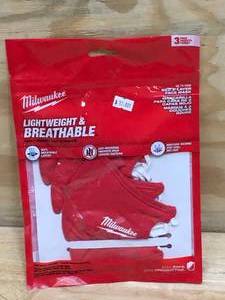 lot 145 image: Milwaukee Light And Breathable Red 2-Layer Face Mask 3 Pack