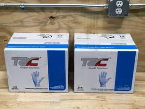 lot 19 image: TAC Lot of 2 Cases of- Powder Free Blue Nitrile Disposable Gloves- Size Large (Total of 2000 gloves)