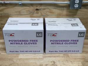lot 50 image: TAC Lot of 2 Cases of- Power Free Blue Nitrile Disposable Gloves Size Large (total of 2000 gloves)