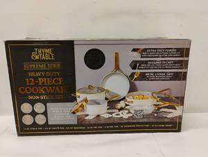 NEW THYME & TABLE SUPREME SERIES HEAVY DUTY 12-PIECE COOKWARE