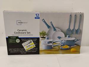 NEW MAINSTAYS CERAMIC COOKWARE SET