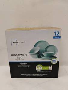 NEW MAINSTAYS 12 PIECE DINNERWARE SET