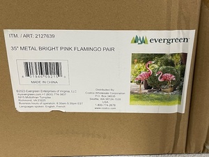 lot 17 image: Evergreen 35 Metal Pink Flamingo Pair