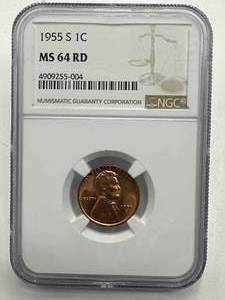 1955-S Mint Lincoln Penny MS64 Red