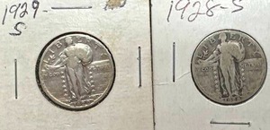 1928-S &1929-S Standing Liberty Quarters