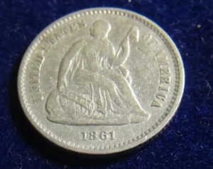 1861 Seated Half Dime