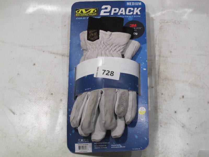 lot 728 image: NEW Mechanix Wear Coldwork 3M Thinsulate Insulation Water Resistant Leather Winter Work Gloves, Medium, 2 Pairs