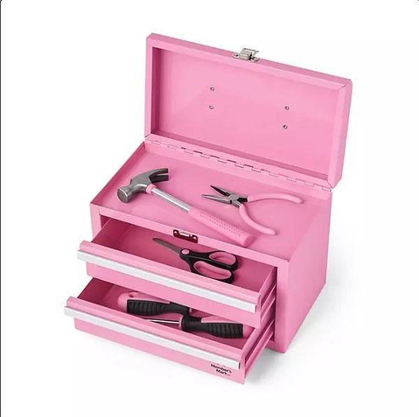 lot 286 image: NEW Members Mark 11 Toolbox With 5-Piece Tool Set - Pink