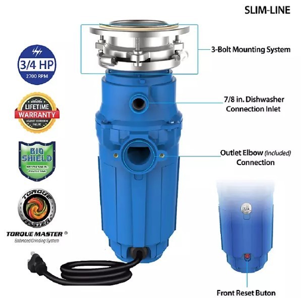 lot 295 image: NEW American Standard Compact 34 HP Garbage Disposal