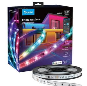 lot 197 image: NEW Govee Outdoor 32.8ft RGBIC LED Strip Light Wi-Fi  Bluetooth