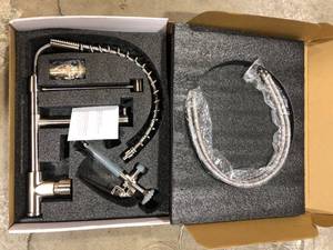 AIMADI Single Handle Pull Down Sprayer Kitchen Faucet with Advanced Spray 1 Hole Spring Kitchen Sink Faucets in Brushed Nickel  Customer Returns See Pictures