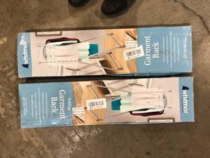 Lot of 2 Whitmor Silver Metal Clothes Rack 34.75 in. W x 66.25 in. H Customer Returns See Pictures