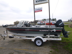 lot 1 image: 1991 Alumacraft Boat with 1991 Shorelandr Boat Trailer