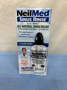 lot 74 image: Lot of 24 NEW NeilMed M100123 Sinus Rinse by Dr. Mehta All Natural Sinus Relief Soothing Saline Solution - 8 oz. Squeeze Bottles and Premixed Packet - Expiration 1027
