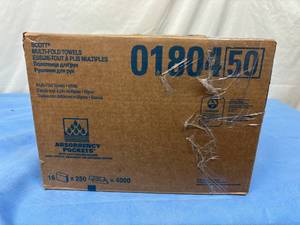 lot 71 image: 1 Case (16 packs) NEW Kimberly Clark Professional 01804 9.4 x 9.2 Scott Multifold Paper Towels with Absorbency Pockets
