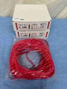 lot 86 image: Lot of 2 NEW Fabrication Enterprises 10-5722 100 ft. CanDo Latex-Free Exercise Tubing - Light Weight Red