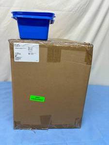 lot 88 image: MSRP $500  1 Case (50 each) NEW Aspen Surgical AB100NS Single-Use Basin&nbspWPAD 500ML CAPACITY- Blue&nbspfor general disposal of waste fluids in a Catheterization Lab environment