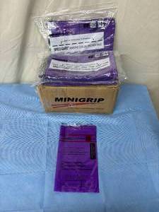lot 93 image: MSRP $200  1 Case (10-100 packs per case) NEW Medegen Medical SPEC-PNYP 10.5 x 6.5 Speci-Gard Color Coded Adhesive Closure Specimen Bags with Minigrip