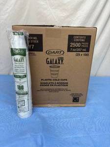 lot 98 image: 1 Case (2500 each) NEW Dart Y7&nbspTranslucent&nbsp7 fl. oz. Conex Galaxy Plastic Cold Cups