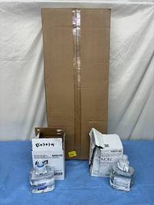 lot 116 image: MSRP $380  1 NEW Purell 7318-DS-SLV ES8 Automatic Dispenser & Messenger Stand - Graphite Includes 1 Case (Twin Pack) Ultra Mild Foam Healthy Soap & 1 Case (Twin Pack) Advanced Hand Sanitizer Form