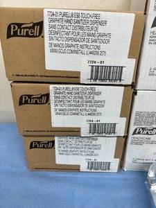 lot 120 image: WOW PURELL BUNDLE MSRP $500  Lot of 7 NEW Purell Healthcare 7753-02 2-Pack 1200 mL Advanced Hand Sanitizer Foams & Lot of 8 NEW Purell 7724-01 ES8 Touch-Free Graphite Hand Sanitizer Dispensers