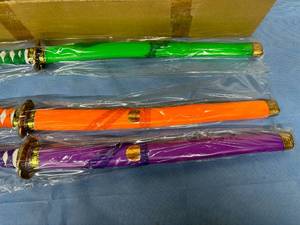 lot 16 image: Lot of 24 NEW Knight Ninja Warrior Sword Adults Childrens Kids Pretend Play Plastic Samurai Katana Swords