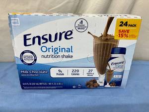 lot 48 image: 1 Case Each NEW Nestle Health Science Optifast Shake Mix Powder and Abbott Ensure Original Nutrition Shake - Chocolate Flavor