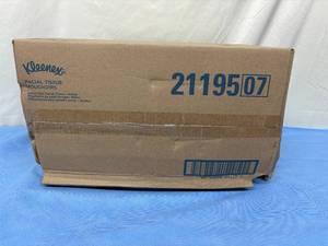 lot 57 image: 1 Case (64 boxes) NEW Kleenex 21195 8 x 5.5 Professional Comfort Touch Facial Tissue - Junior Size White 