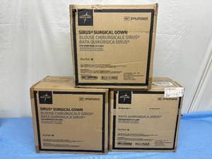 lot 151 image: 3 Cases (18 each per case) NEW Medline DYNJP2003S Sirus Sterile Surgical Gown - Size 2XL Blue 
