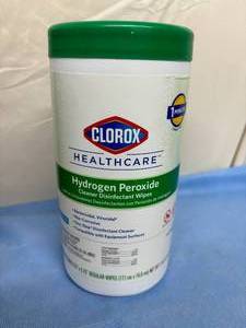 lot 159 image: Lot of 5 NEW Clorox Healthcare Hydrogen Peroxide Cleaner Disinfectant Wipes - Expiration 425 