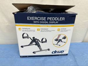 lot 167 image: NEW Open Box Drive RTL10273 Deluxe Folding Pedal Physical Therapy Workout Exercise Peddler with Digital Display