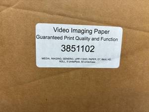 lot 190 image: 1 Case (50 rolls) NEW 3851102 Guaranteed Print Quality and Function Video Imaging Paper 