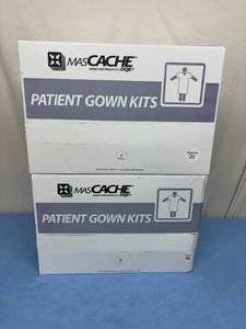 lot 209 image: 2 Cases (25 each per case) NEW DQE MasCache Adult Patient Gown Kits MC4003