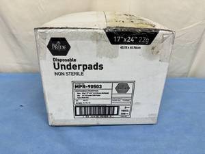lot 212 image: 1 Case (300 each) NEW&nbspMedpride Disposable 17 x 24 Incontinence Pads -&nbspChux Underpads are highly absorbent incontinence liners for medical procedures, care & adult incontinence also&nbsphelp to protect bedding & furniture.