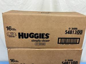 lot 218 image: 3 Cases (16 packs each per case) NEW Huggies Simply Clean Wipes - Expiration 425