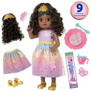 lot 10 image: Baby Alive Princess Ellie Grows Up Growing and Talking Baby Doll - Black Hair