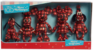 lot 36 image: Disney100 Years of Wonder Retro Reimagined Plaid Fleece Plush Collector Set 5pk