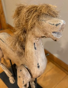 lot 47 image: Primitive Style Horse Puppet on Stand