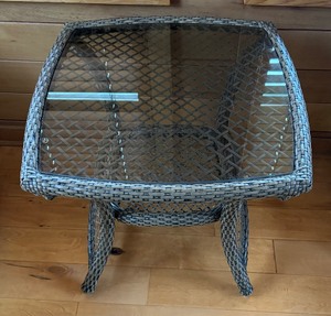lot 62 image: Glass Top Accent Table