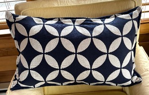 lot 64 image: Two Navy and White Accent Pillows
