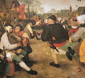 lot 374 image: The Peasant Dance Framed Print by Pieter Bruegel