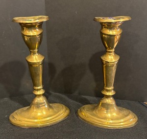 lot 380 image: Five Fine Brass Candle Holders