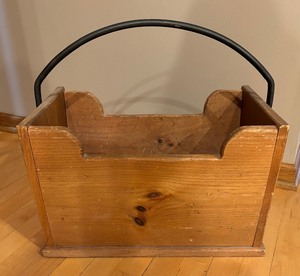 lot 390 image: Wooden Bin with Metal Handle