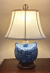 lot 393 image: Two Delightful Blue and White Table Lamps