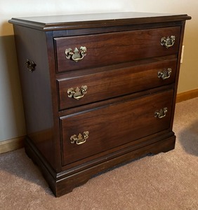 lot 394 image: Classy Two Drawer Accent Table by Lane