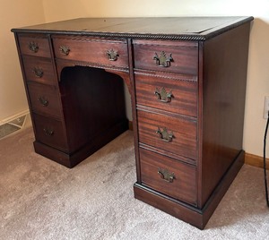 lot 34A image: Delightful Vintage Wooden Desk