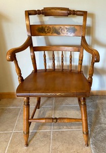 lot 192A image: Vintage Wooden Hitchcock Style Accent Chair