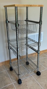 lot 417 image: Organizational Cart with Wooden Top
